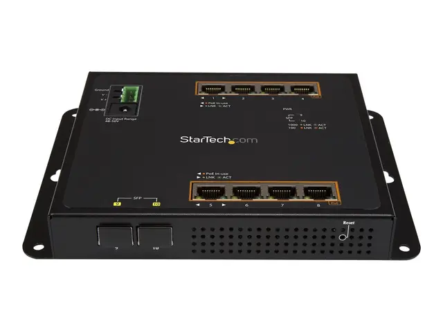 Startech Industrial 8 Port Gigabit PoE+ Switch with 2 SFP MSA Slot...