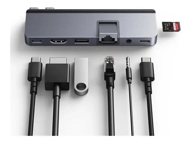 HyperDrive DUO Pro - dokkingstasjon USB-C x 2 HDMI, USB4 1GbE