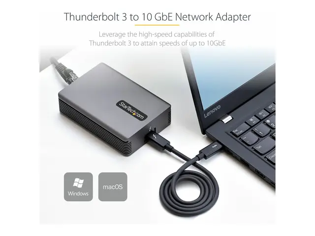 StarTech.com Thunderbolt 3 to Ethernet Adapter, 10GbE, Multi-Gigab...
