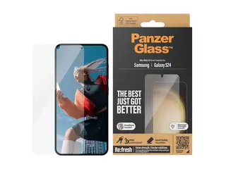 PanzerGlass - Skjermbeskyttelse for mobiltelefon ultravid passform med EasyAligner - glass - for Samsung Galaxy S24