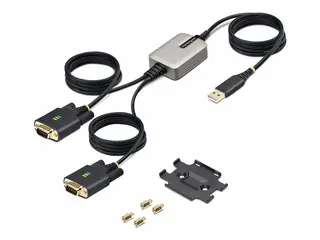 STARTECH.COM 13ft/4m 2-Port USB to Serial Adapter Cable COM Retention FTDI