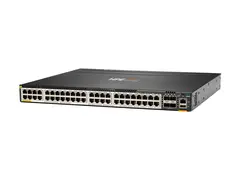 HPE Aruba 6300M - Switch - L3 - Styrt - 48 x 100/1000/2.5G/5G (PoE+) + 4 x 1 Gigabit / 10 Gigabit / 25 Gigabit / 50 Gigabit SFP56 (opplink / stabling) front og side til bakside - rackmonterbar - PoE+ (2880 W)