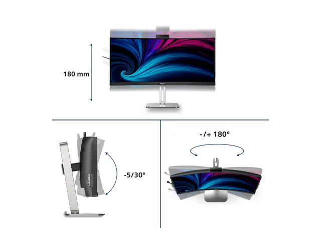 Philips 34B2U6603CH - 6000 Series LED-skjerm kurvet 34" 3440 x 144...