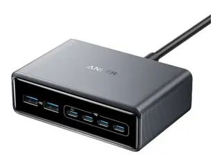 Anker Prime - Strømadapter - GaN 200 watt - 5 A - 6 utgangskontakter (4 x USB-C, 2 x USB)