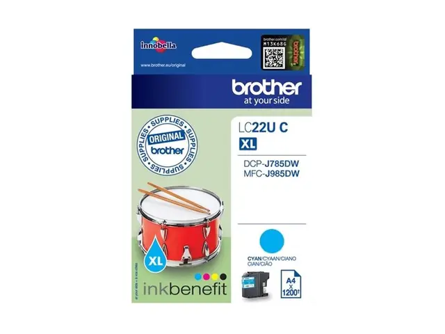 Brother LCLC22UC - XL cyan original blekkpatron for DCP-J785DW, MF...