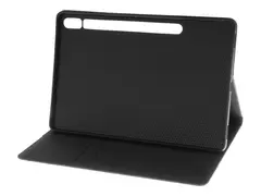 Insmat Exclusive - Lommebok for mobiltelefon lær, kartong, termoplast-polyuretan (TPU), papir - svart - for Samsung Galaxy Tab S9 FE