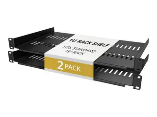 Startech - Rack-hylle - vented cantilever, for cabinet, heavy-duty 10" (25 cm), up to 44 lbs (20 kg) 2-stangs - svart - 1U - 19" (en pakke 2)