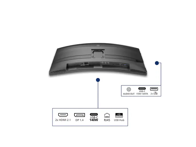 Philips 34B2U5900C - 5000 Series - LED-skjerm kurvet - USB - 34" - 5120 x 2160 WUHD @ 120 Hz - VA - 450 cd/m² - 3000:1 - DisplayHDR 400 - 2 ms - 2xHDMI, DisplayPort, USB-C - høyttalere - koksgrå, sølv (stativ) 