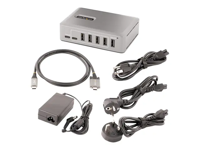 StarTech.com 10-Port USB-C Hub, 8x USB-A + 2x USB-C, Self-Powered ...