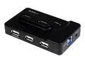 StarTech.com 7 Port USB Hub - 2 x USB 3A, 4 x USB 2A, 1 x Dedicated Charging Port Multi Port Powered USB Hub with 20W Power Adapter (ST7320USBC) - hub - 6 porter