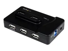 StarTech.com 7 Port USB Hub - 2 x USB 3A, 4 x USB 2A, 1 x Dedicated Charging Port Multi Port Powered USB Hub with 20W Power Adapter (ST7320USBC) - hub - 6 porter