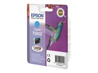 Epson T0802 - 7.4 ml - cyan - original - blister blekkpatron - for Stylus Photo P50, PX650, PX660, PX700, PX710, PX720, PX730, PX800, PX810, PX820, PX830