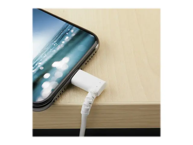 StarTech.com 6ft (2m) Durable USB A to Lightning Cable, White 90° ...