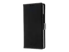Insmat Exclusive - Lommebok for mobiltelefon lær, kartong+papir+aluminiumsfolie - svart - for Sony XPERIA 10 V