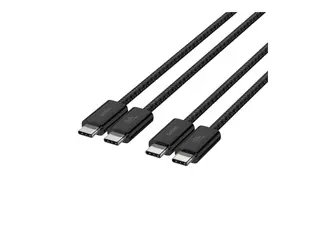 Belkin BoostCharge - USB-kabel USB-C (hann) til USB-C (hann) - 1.5 m - USB Power Delivery (60W), flettet kabel - svart (en pakke 2)