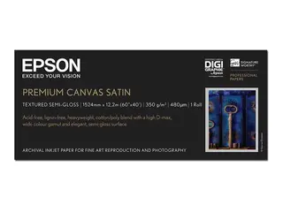 Epson PremierArt Water Resistant Canvas - Blank 465 mikroner - Roll (152.4 cm x 12.2 m) - 350 g/m² - 1 rull(er) lerretspapir - for Stylus Pro 11880; SureColor SC-P20000