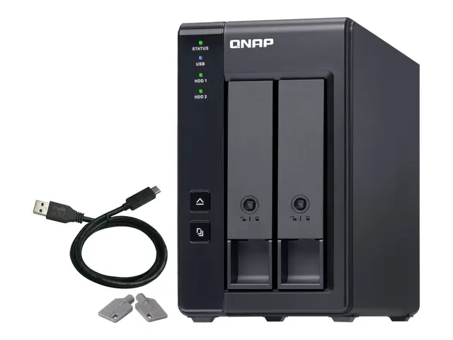 QNAP TR-002 - Harddiskarray - 2 brønner (SATA-600) - USB 3.1 Gen 2...