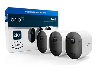 Arlo Pro 5 - Nettverksoverv&#229;kingskamera utend&#248;rs - v&#230;rbestandig - farge (Dag og natt) - lyd - tr&#229;dl&#248;s - Wi-Fi (en pakke 3)