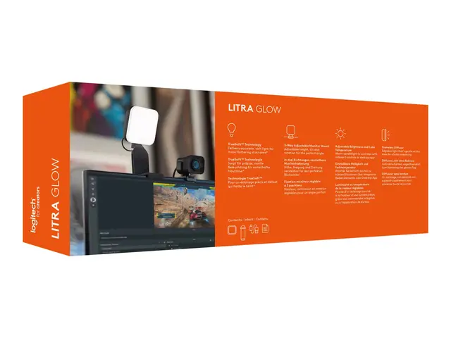 Logitech Litra Glow Premium Streaming Light with TrueSoft - Lampeh...