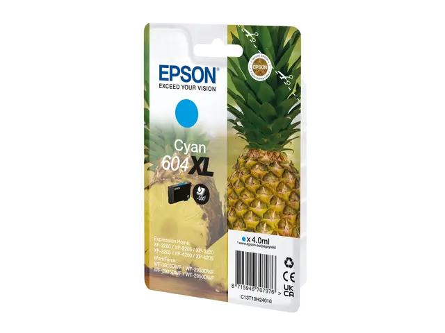 Epson 604XL - 4 ml cyan original blære med RF/lyd-alarm blekkpatro...