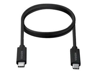 Vision - USB-kabel - 24 pin USB-C (hann) til 24 pin USB-C (hann) USB 3.2 - 3 A - 5 m - 4K 60Hz støtte - svart