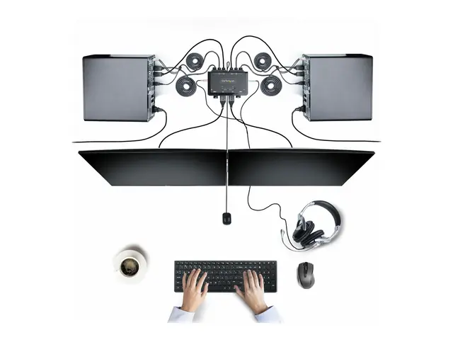 Startech 2-Port Hybrid USB-C DisplayPort Cable KVM Switch, 4K 60Hz...