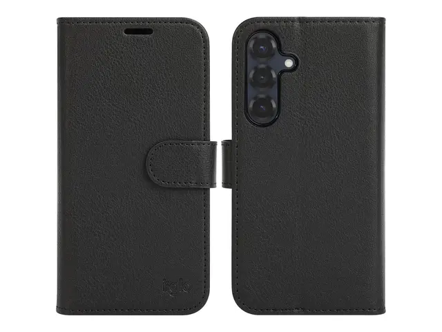 iiglo - Lommebok for mobiltelefon 2-i-1 polyuretanlær svart Samsun...