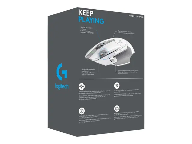 Logitech G G502 X LIGHTSPEED - Mus optisk 8 knapper trådløs 2.4 GH...