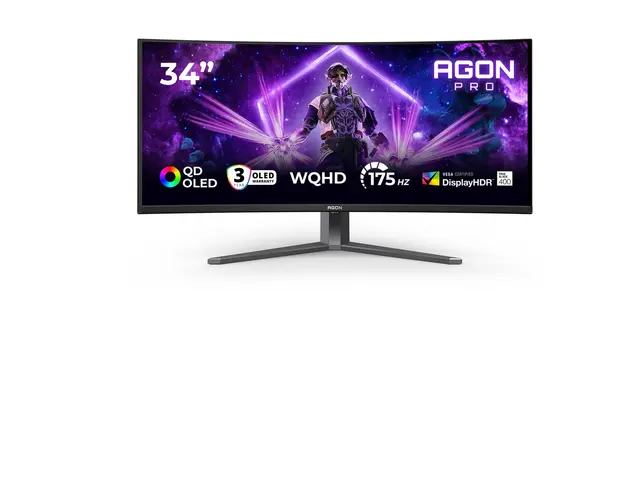 AOC AGON PRO AG346UCD - OLED-skjerm gaming kurvet 34" 3440 x 1440 ...