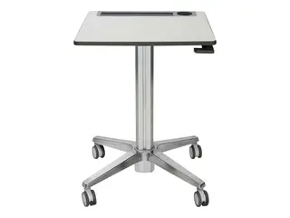 Ergotron LearnFit Tall - Stående skrivebord mobil - rektangulær - hvit - sølv sokkel