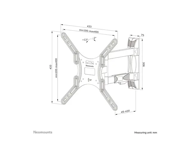 Neomounts WL40-550BL14 - Monteringssett (veggmontering) full beveg...