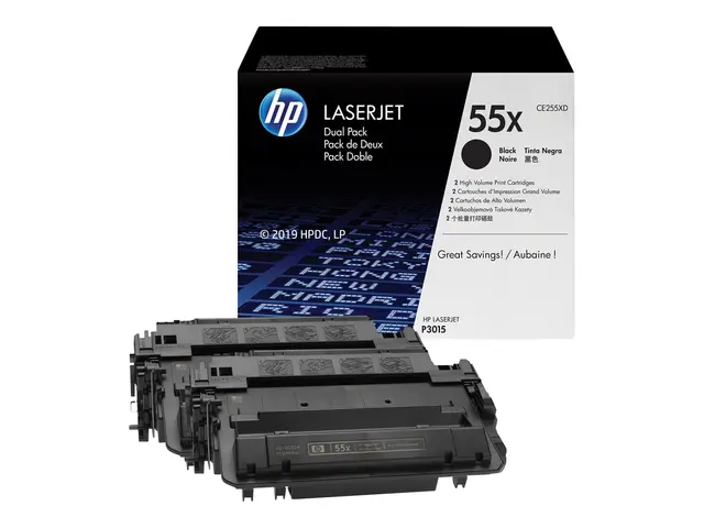 HP 55X - 2-pack - Høy ytelse - svart - original - LaserJet - toner...