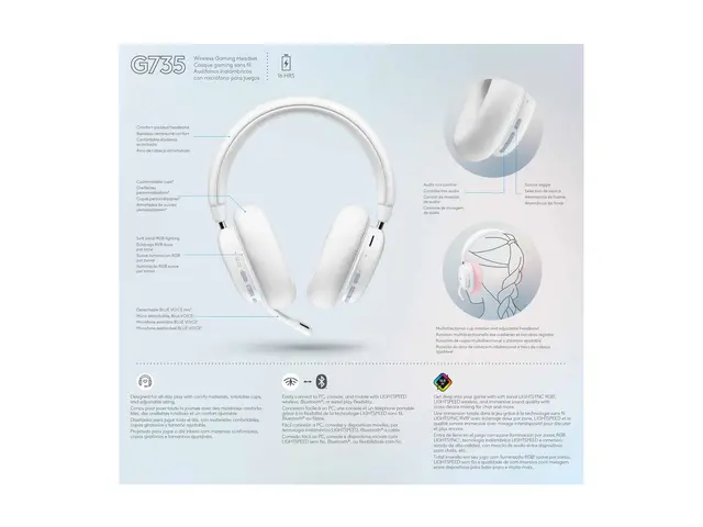 Logitech G G735 - Hodesett full størrelse Bluetooth / LIGHTSPEED t...