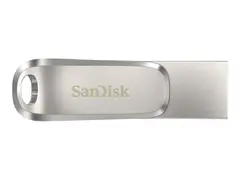 SanDisk Ultra Dual Drive Luxe - USB-flashstasjon 128 GB - USB 3.1 Gen 1 / USB-C - sølv