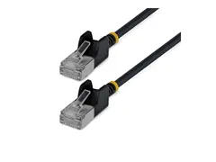 Startech - Koblingskabel - RJ-45 (hann) til RJ-45 (hann) 50 cm - 3.7 mm - U/FTP - CAT 6a - ultra-slim, uten hindringer, strandet kobber - svart