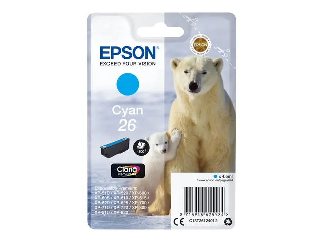 Epson 26 - 4.5 ml - cyan - original - blister - blekkpatron - for ...