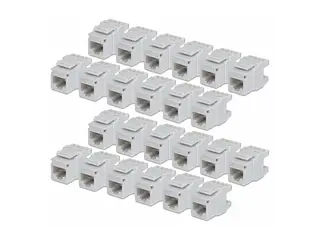 Startech - Trapes-jakk - 180°, 110 punch down CAT 6 - UTP - RJ-45 - hvit - TAA-samsvar (en pakke 24)