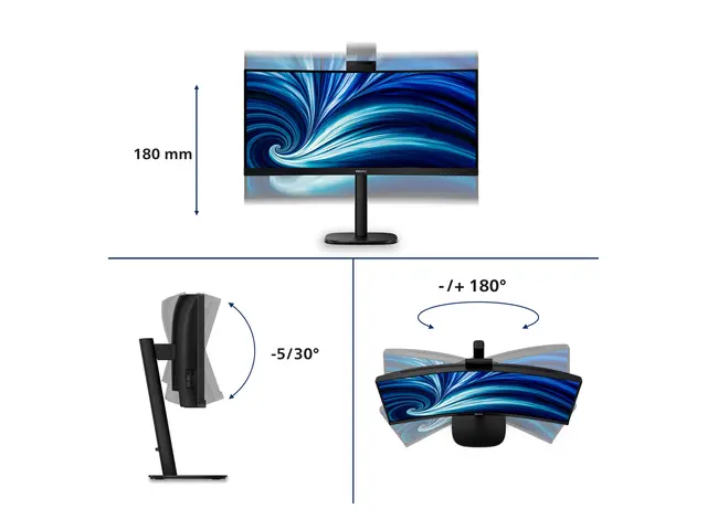 Philips 34B2U3600CH - 3000 Series LED-skjerm kurvet 34" 3440 x 144...
