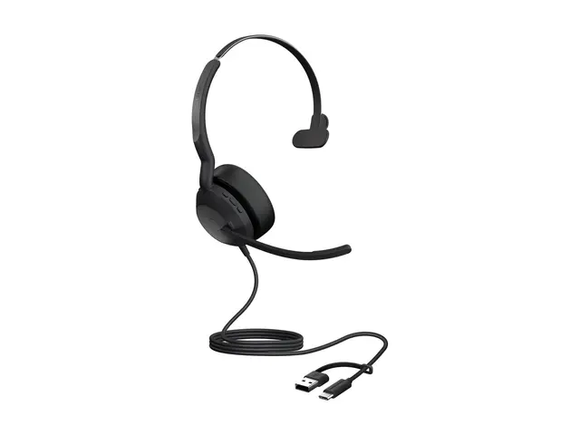 Jabra Evolve2 50 MS Mono - Hodesett on-ear kablet aktiv støydempin...