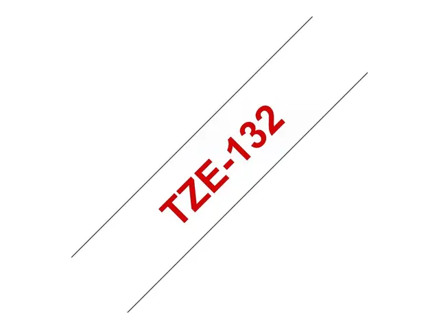 Brother TZe-132 - Rødt på klart Rull (1,2 cm x 8 m) 1 kassett(er) ...