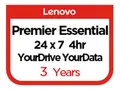 Lenovo Essential Service + YourDrive YourData + Premier Support Utvidet serviceavtale - deler og arbeid - 3 &#229;r - p&#229; stedet - 24x7 - responstid: 4 t - for ThinkSystem SR630 V3