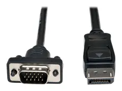 Eaton Tripp Lite Series DisplayPort 1.2 to VGA Active Adapter Cable (DP with Latches to HD15 M/M), 6 ft. (1.8 m) Skjermkabel - DisplayPort (hann) til HD-15 (VGA) (hann) - 1.83 m - aktiv, l&#229;st - svart