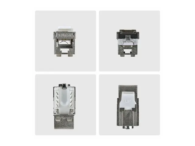 Startech - Trapes-jakk - shielded, 90°, toolless - CAT 6a - STP - ...