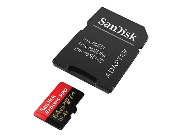 SanDisk Extreme Pro - Flashminnekort (microSDXC til SD-adapter ink...