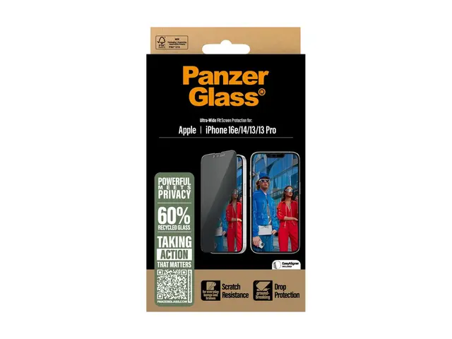 PanzerGlass - Skjermbeskyttelse for mobiltelefon ultravid passform...