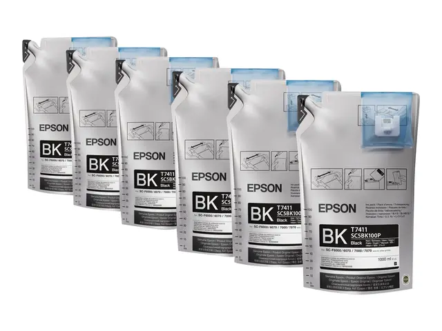 Epson T7411 - 6-pack - 1 L - svart - original - blekkrefill - for ...