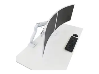 Ergotron HX - Monteringssett (håndtak, leddarm, skrivebordsklemmemontering, kausemontering, 2 svingtapper, hengselbue, utvidelse) Konstant kraftteknologi - for 2 LCD-skjermer - hvit - skjermstørrelse: inntil 32"