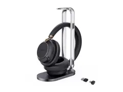 Yealink BH76 Plus - Hodesett - p&#229; &#248;ret / full st&#248;rrelse Bluetooth - tr&#229;dl&#248;s - aktiv st&#248;ydemping - USB-A via Bluetooth-adapter, USB-C via Bluetooth-adapter - svart - UC-sertifisert
