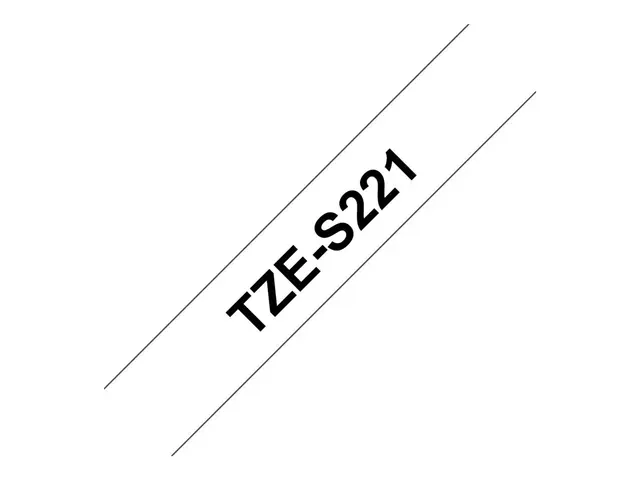 Brother TZe-S221 - Ekstra sterk selvkleber svart på hvitt Rull (0,...