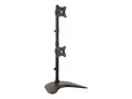 StarTech.com Vertical Dual Monitor Stand Supports Monitors 13&quot; to 27&quot; - Adjustable - Computer Monitor Stand for Double Stacked VESA Monitors - Black (ARMBARDUOV) stativ - for 2 skjermer - svart